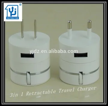 Lowest Price 3in 1 Retractable Travel Mobile Battery Charger with USB Port