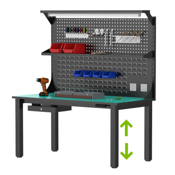 Banch da lavoro regolabile in altezza con controllo elettrico 59 "x 29,5" stazione di lavoro panche da lavoro per impieghi pesanti per un ufficio per feste di garage