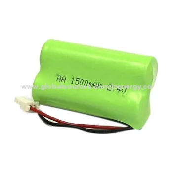 2.4V NiMH Battery for Digital Products, Power Tools, Communication, 1,500mAh Capacity and Connector