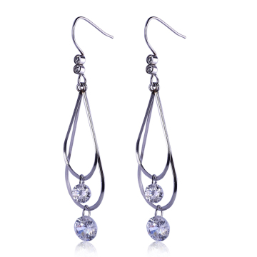 wholesale 316l stainless steel water drop shape dangle earrings