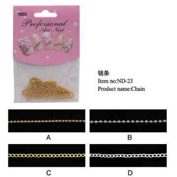 Professional Gold Beads Chain Nail Salon Beauty Metal Nail Art Decorations
