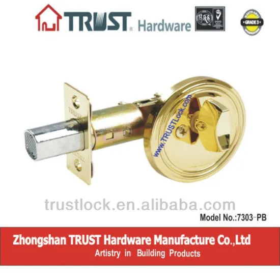 TRUST Deadbolt Lock Single Side with Polished Brass