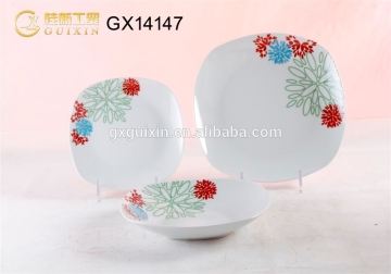 GUIXIN 18 pcs New Year Square Porcelain Plate for 6 People