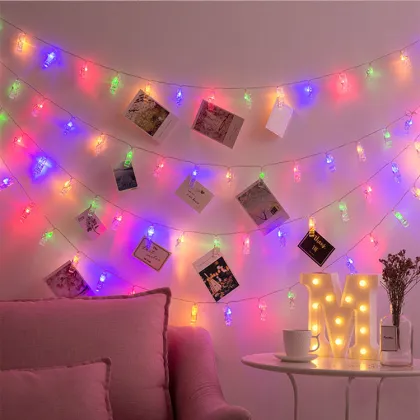 Birthday Party Photo Clip String Fairy Lights