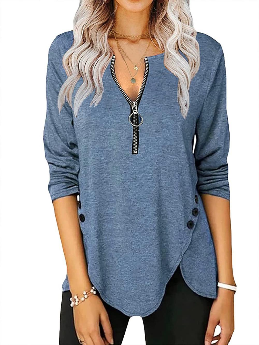 Womens Casual Long Sleeve Tunic Shirts