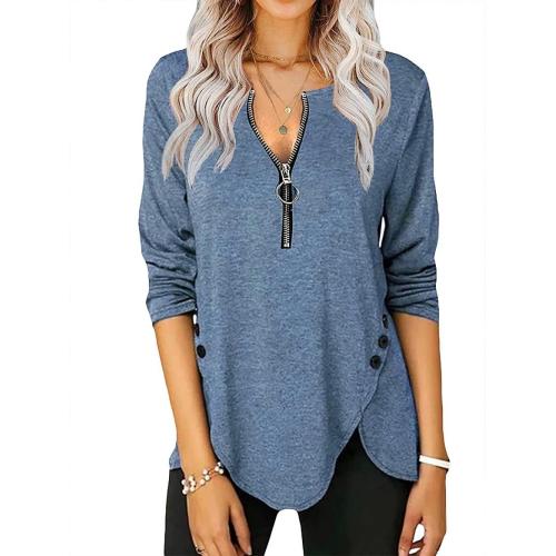 Womens Casual Long Sleeve Tunic Shirts