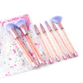 2021 Baru Blues Lovely 7pcs Travel Makeup Brush Set OEM &amp; ODM