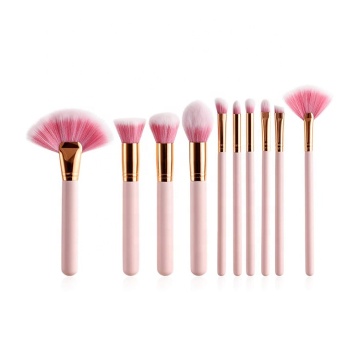 10 Stück rosa weichen Make-up Pinsel Set