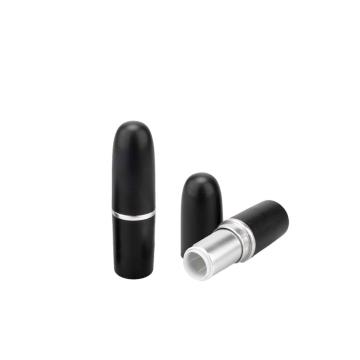 Black Bullet Lipstick Tube Manufacturer: Matte Silver Lip Balm Containers