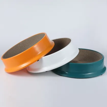 Round Replaceable Core Grasp Resistant Plastic Cat Scratch Board