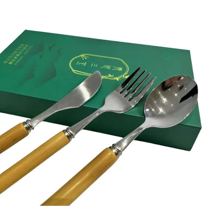 Exquisite Bamboo Cutlery Set - 3 Piece Sustainable Dining Utensils