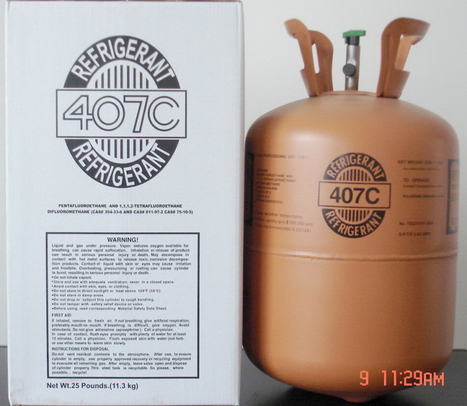 R407c Refrigerant -11.3kg packing R407c refrigerant