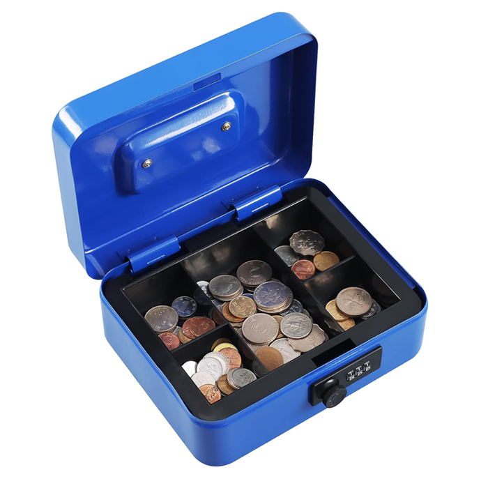 Middle Metal Cash Box with Combination Lock