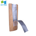 stand up kraft foil pouches with window pouches wholesale