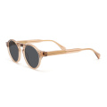 Oval Round Brown Acetate Sunglasses