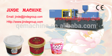 NINGBO JINDE ice cream food thin wall box injection mould and injection molding machine