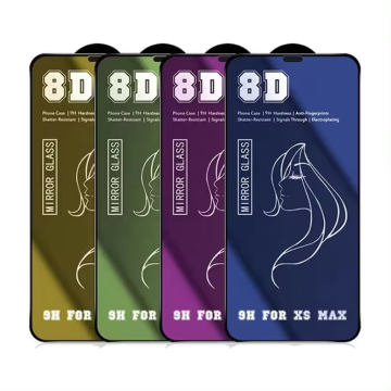 8D Colorful Mirror Glass 9H Tempered Glass Screen Protector for iPhone 11/12/13/14/15 Pro Max