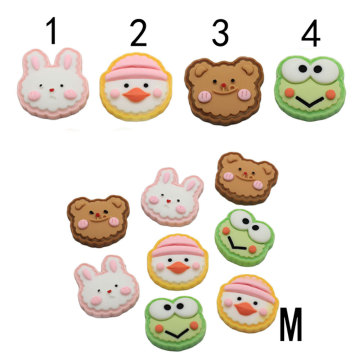 Cartoon Resin Animal Flat Back Charms Artificial Rabbit Bear Frog Home Ornament DIY Head Accessory Slime Filler