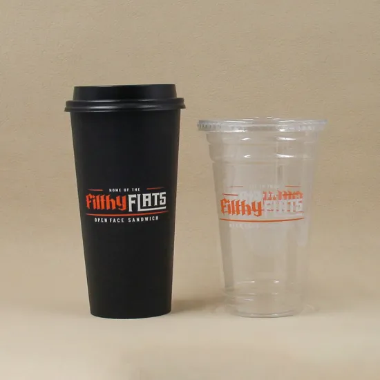Custom Logo Wholesale Kraft Coffee Cups with Lids - 8oz, 12oz, 16oz Takeaway Food & Juice Cups