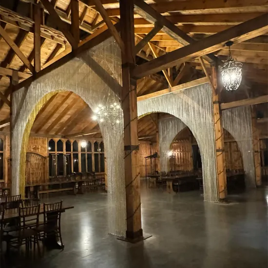 Custom Anodized Aluminum Double Hook Fly Chain Link Mesh Curtain for Space Division