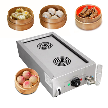 Electric Stainless Steel Dual-Hole Dim Sum Steamer for Commercial Kitchens