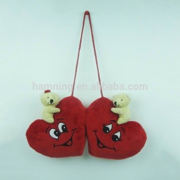 15cm valentine day gift double heart bear plush toys for girlfriends