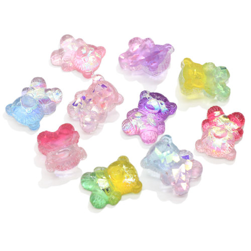 Mixed AB Color Resin Gummy Bear Flatback Cabochon Decoration Craft  Kawaii DIY Embellishment For Scrapbooking Decor Accessories