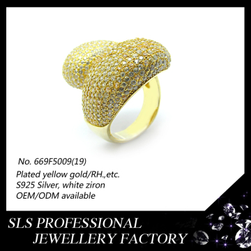 Fashion Gold Plated Ring 925 Sterling Silver Jewelry