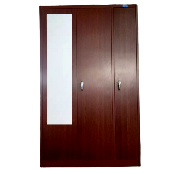 Armario de acero de 2 puertas de grano de madera roja de dormitorio