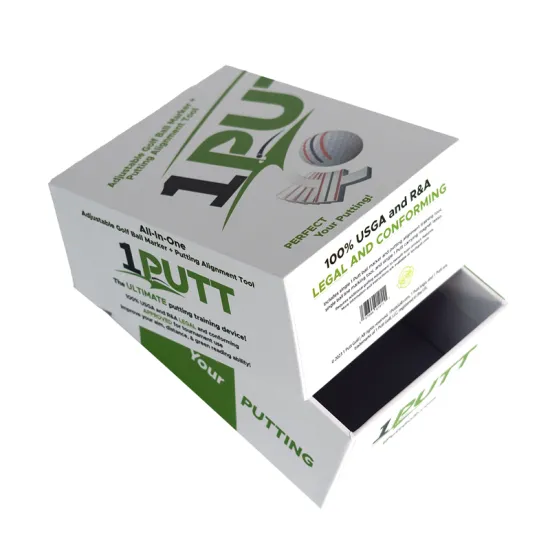 Luxury Printed White Rectangle Golf Balls with Foam Insert Gift Packaging Boxes