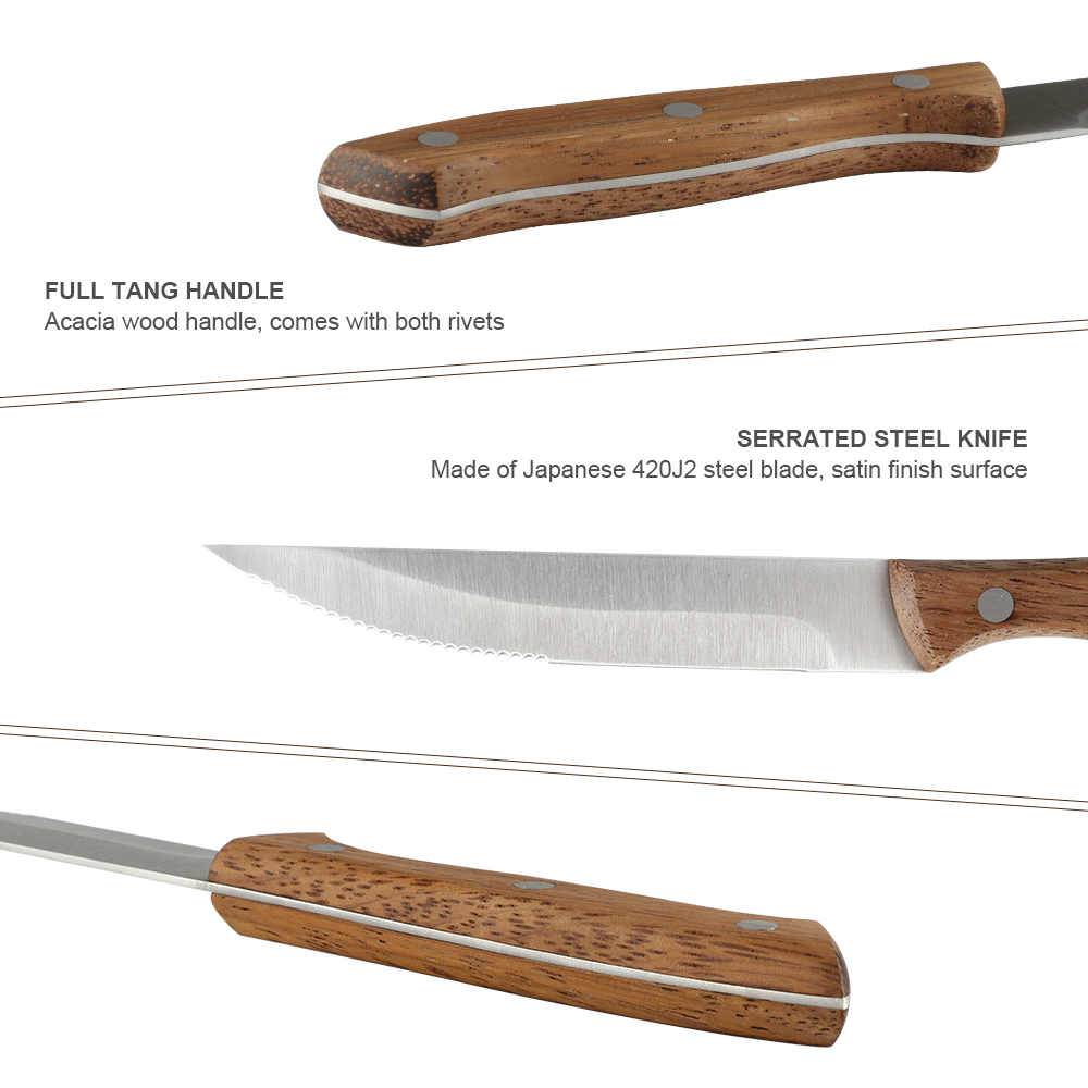 4 قطع سكين شريحة لحم مجموعة