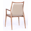 Nordic Style Solid Wood Dining Chairs Room Furniture Restaurant En PU Leather Chair