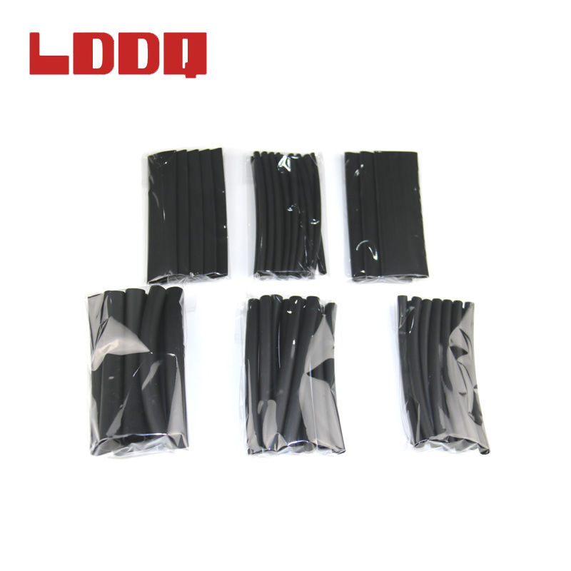 LDDQ 53pcs Heat shrinkable tube Black kit 3:1 Adhesive glue Guaina termorestringente Gaine thermo Cable sleeve Heatshrink Wrap