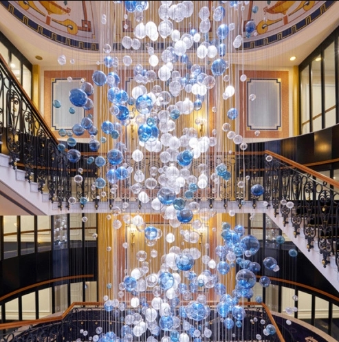 Luxury hotel lobby bubble shape glass chandelier