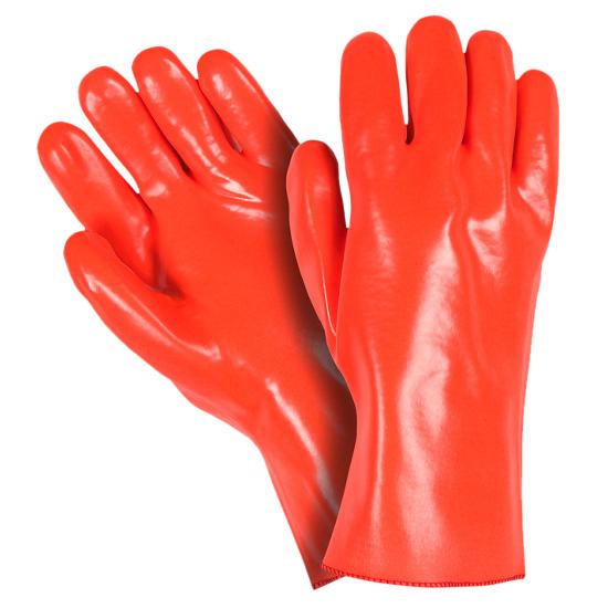 Chemical Resistant Gloves Orange PVC Coated 12"