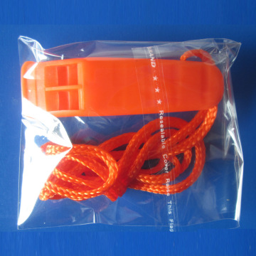 Orange Plastic Life Jacket with Rope and Life Saving Whistle for Boaters