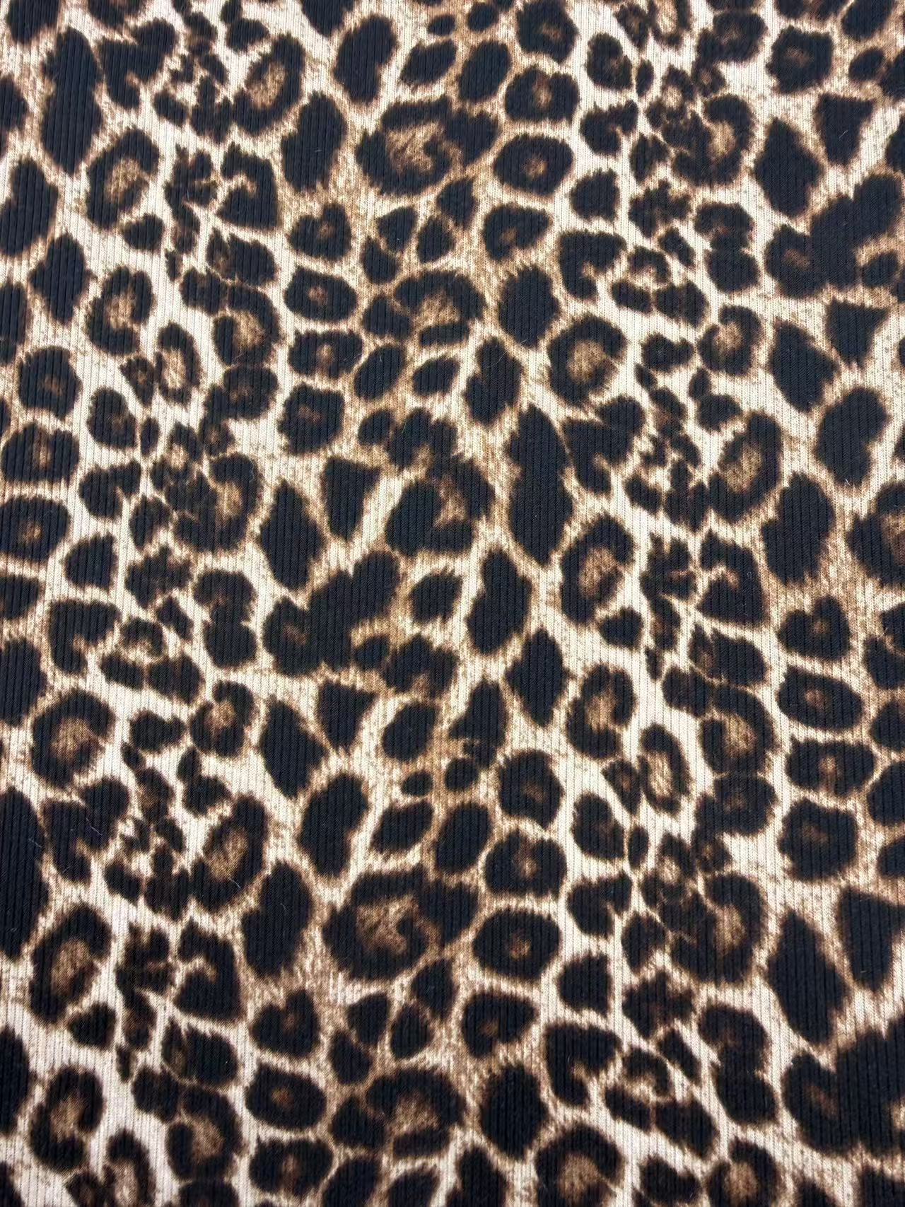 2*2 Rib Leopard Print Fabric
