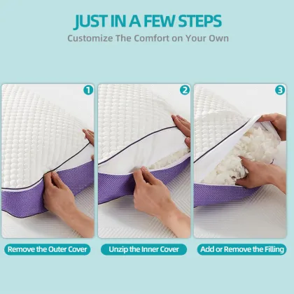 Memory cotton chip pillow With an Inner Liner