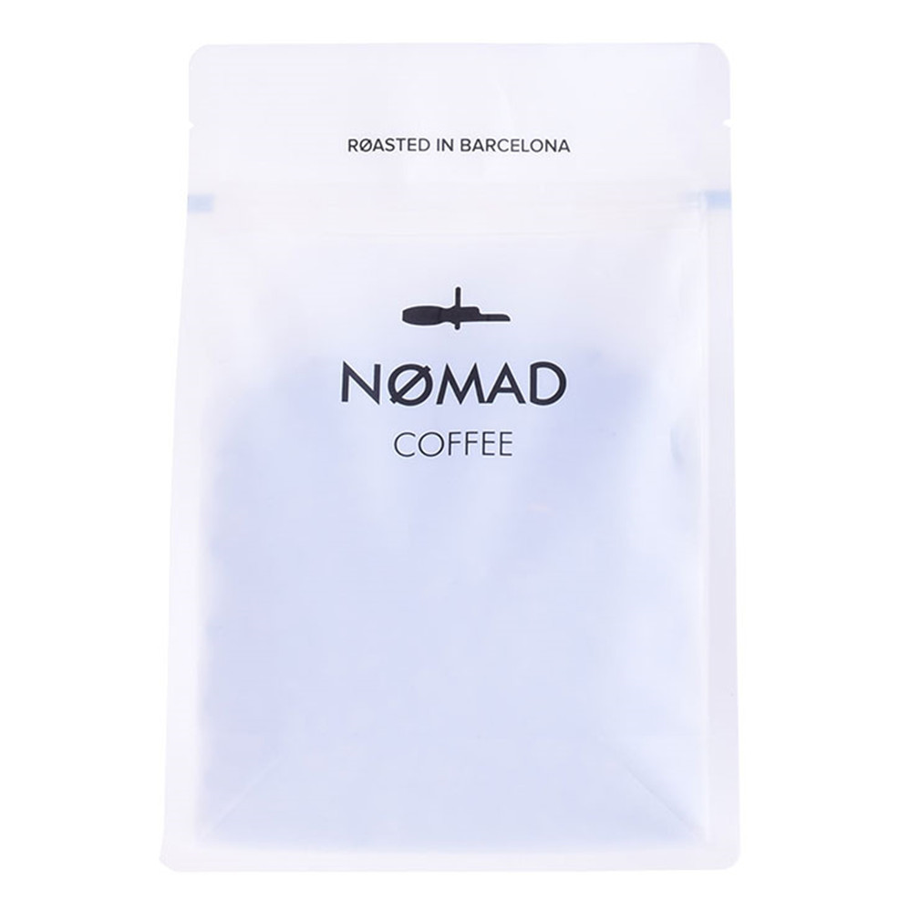 Exclusive Soft Touch Primary Packaging Of White Design Coffee Pouch