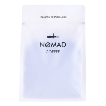 Embalagem primária de toque suave exclusiva de bolsa de café design branco