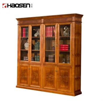 HAOSEN 0806A Classic Wooden Bookcase - Study Room and Office Storage Cabinet
