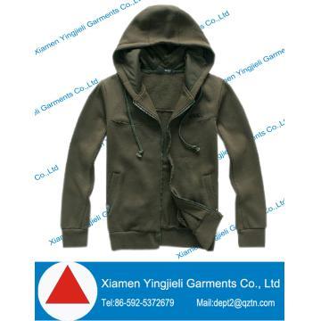 Fashionable fitted plain zip up hoodies