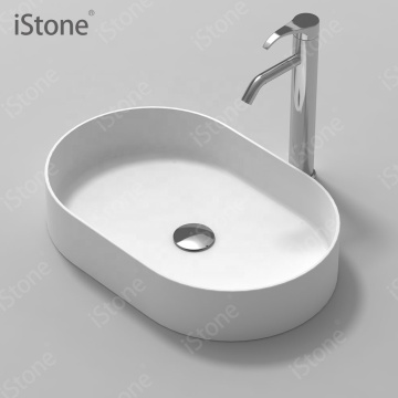 Thin Edge Solid Surface Stone Resin Oval Basin WD38335