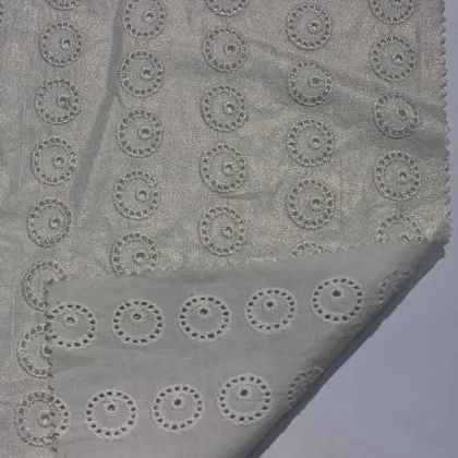 white Embroidery Fabric cotton embroidery fabric with hole