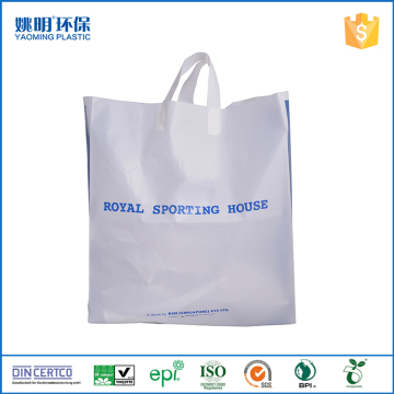 Matte white soft loop handle plastic bag shopping bag with handle