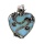 Opalite Heart Antique Silver Dragon Gemstone Pendant (32x42mm) for DIY Making Jewelry