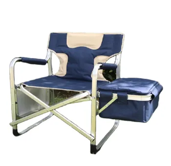 Heavy Duty Aluminum Folding Camp Chair with Side Table and Cooler Bag