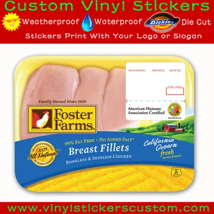 Cmyk Full Color Meat Packaging Labels,Food Packaging Label, Private Frozen Food Label