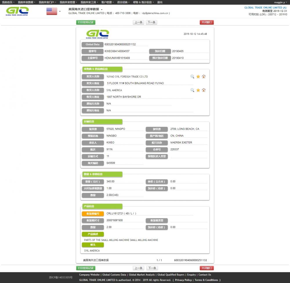 Freesmachine VS Douanegegevens invoeren