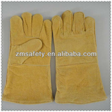 Yellow leather long welding glovesJRW30